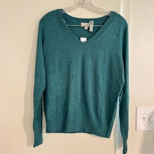 Teal V-Neck Sweater